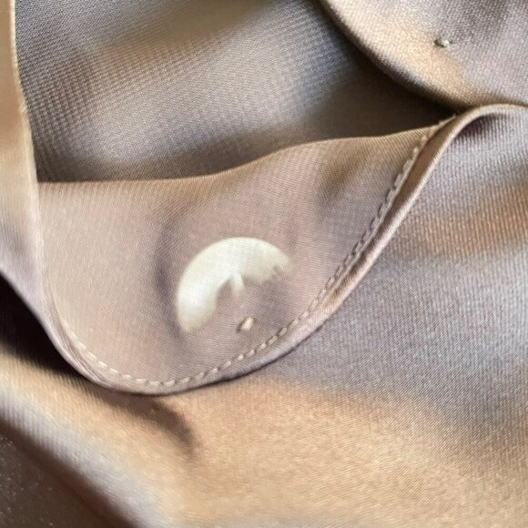 Norma Kamali Chocolate Brown Satin Mini Drape Dress Sz Large NWT - Picture 8 of 10